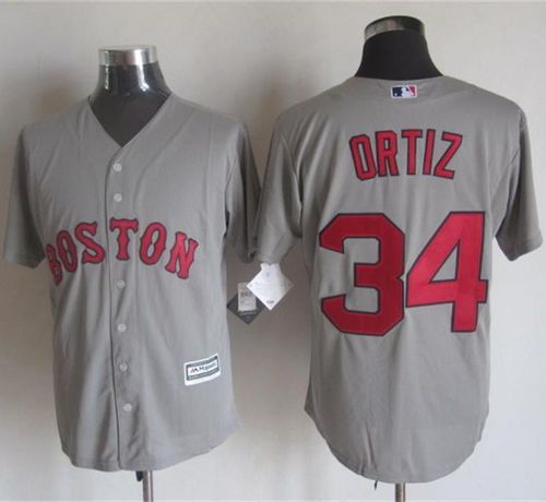 Red Sox #34 David Ortiz Grey New Cool Base Stitched MLB Jersey - Click Image to Close